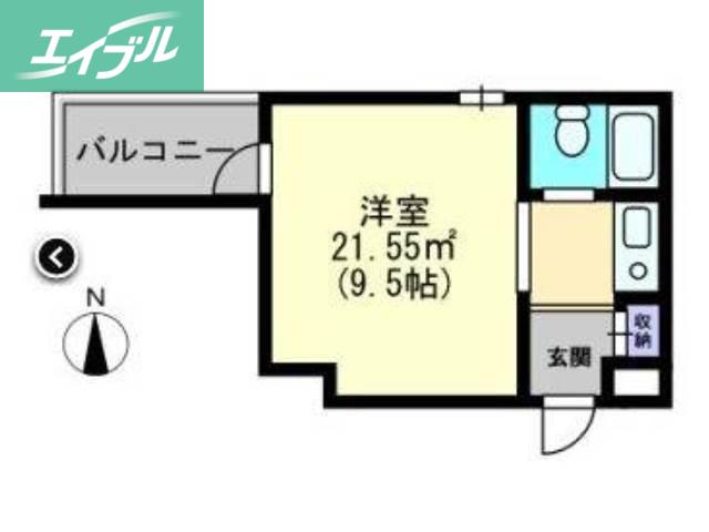 アルファ清心町II(1K/3階)の間取り写真