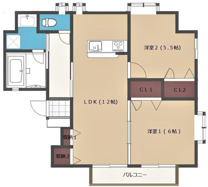 グリーンコート南熊本(2LDK/10階)の間取り写真