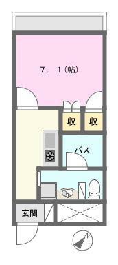 リトルパウ(1K/2階)の間取り写真