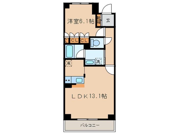 BEL SOLEIL(1LDK/2階)の間取り写真