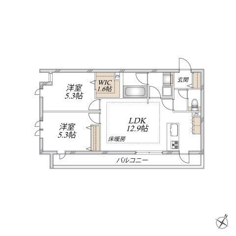 桜上水1丁目メゾン(2LDK/2階)の間取り写真