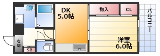 メゾンさくら9(1DK/9階)の間取り写真