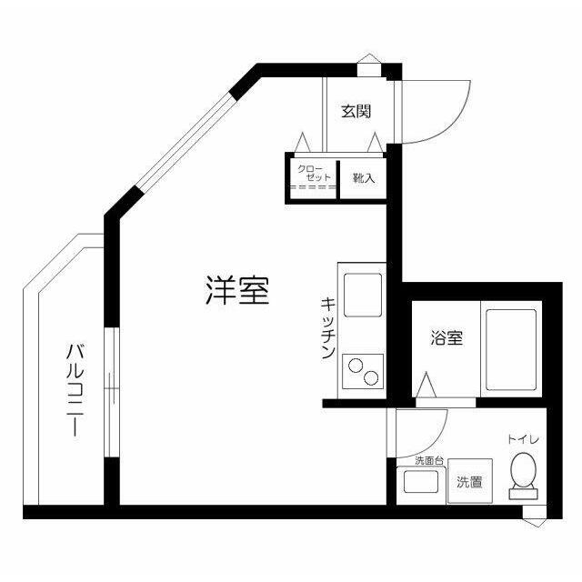 ウェール上馬(ワンルーム/2階)の間取り写真
