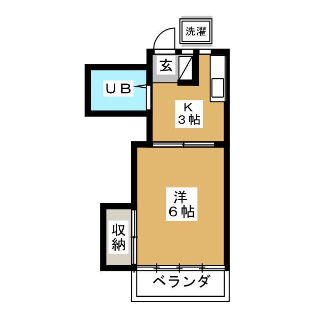 カーサセレッソ(1K/1階)の間取り写真