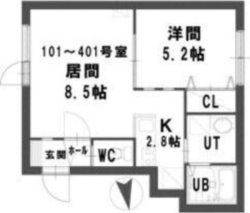 グランメール麻生南公園(1LDK/1階)の間取り写真