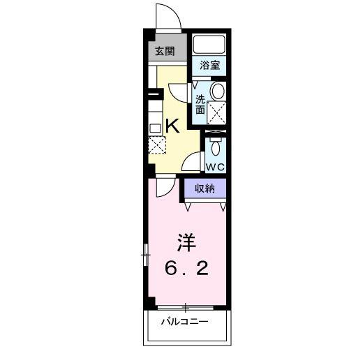 セゾンテール(1K/2階)の間取り写真