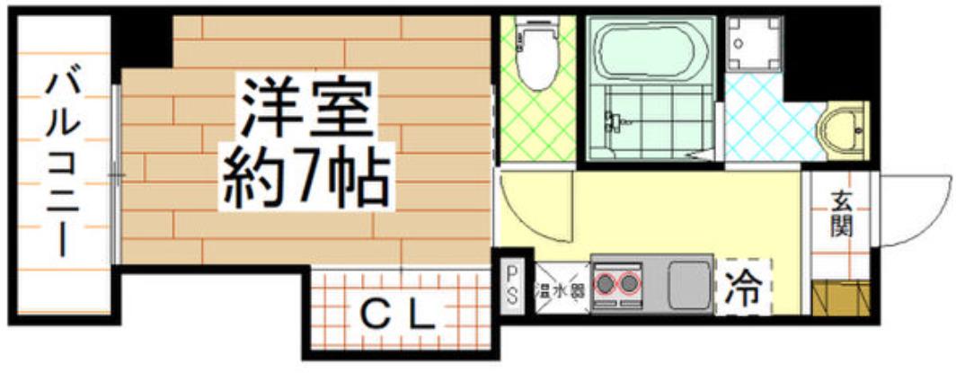 みおつくし鷺洲(1K/8階)の間取り写真