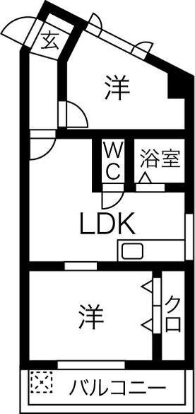 桜通サンダイマンション(2LDK/6階)の間取り写真