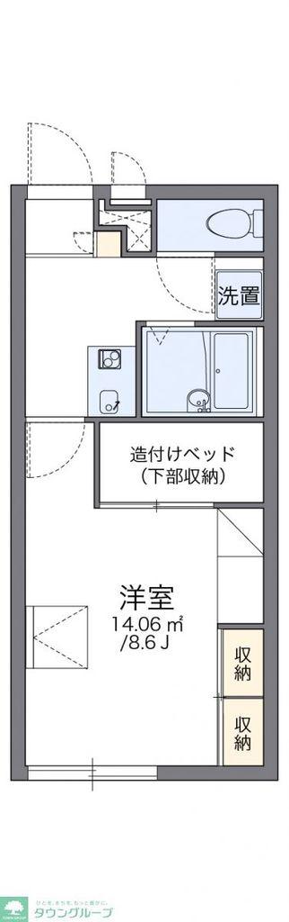 レオパレスしんでん中山(1K/1階)の間取り写真