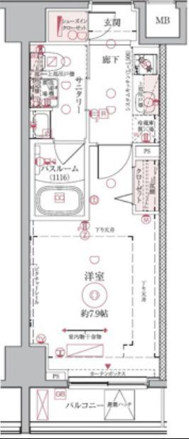 クレヴィスタ押上(1K/3階)の間取り写真