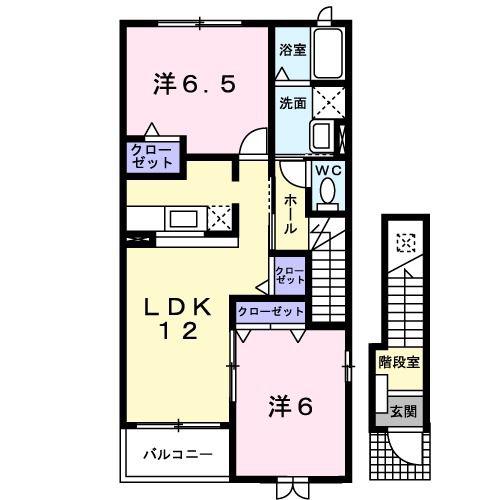 デスパシオ下戸田(2LDK/2階)の間取り写真