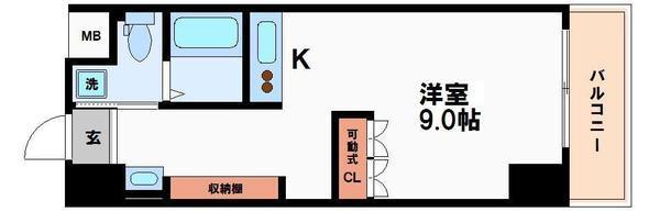 SK TOWER心斎橋イースト(ワンルーム/5階)の間取り写真