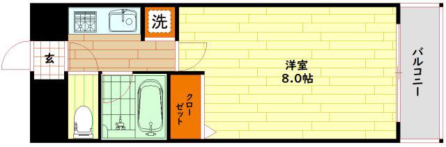 アーバン千林A棟(1K/2階)の間取り写真