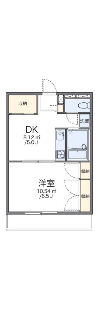 レオパレスクレベール(1DK/2階)の間取り写真