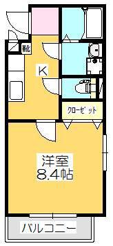 PURE・STAGE(1K/2階)の間取り写真