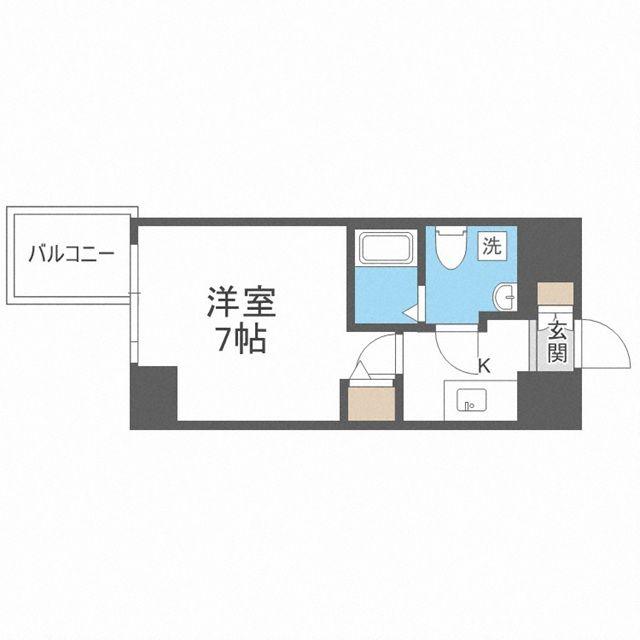APRILE南森町(1K/9階)の間取り写真