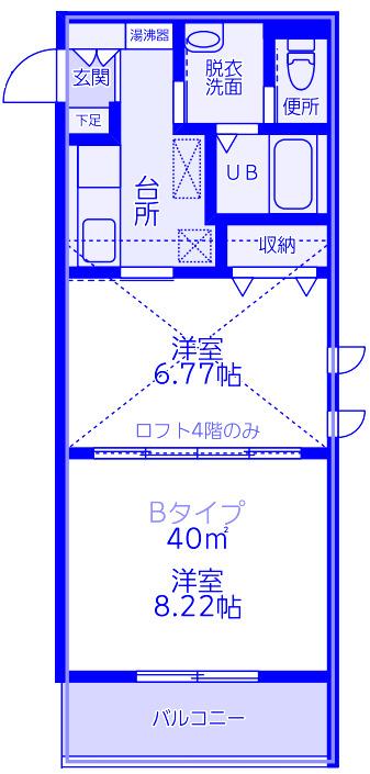 グロアール大宮(1SLDK/4階)の間取り写真