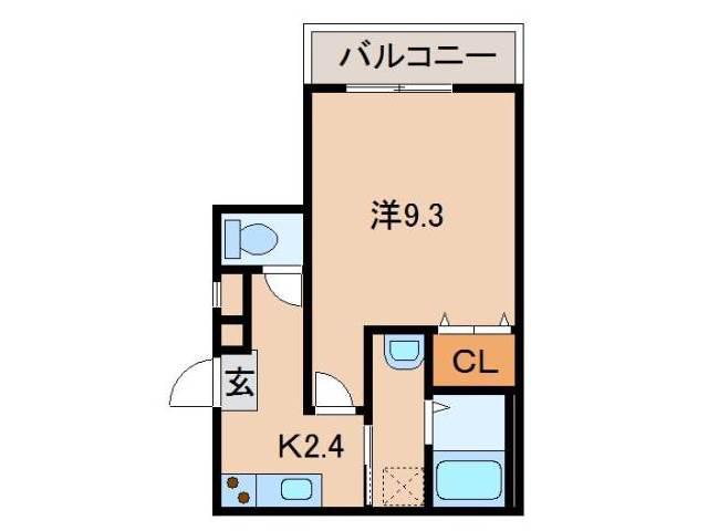 フジパレス吹屋町(1K/1階)の間取り写真