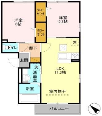 ロイヤルパレス II番館(2LDK/2階)の間取り写真