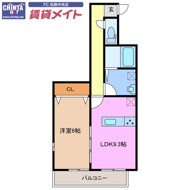 FACE MANSION(1LDK/4階)の間取り写真