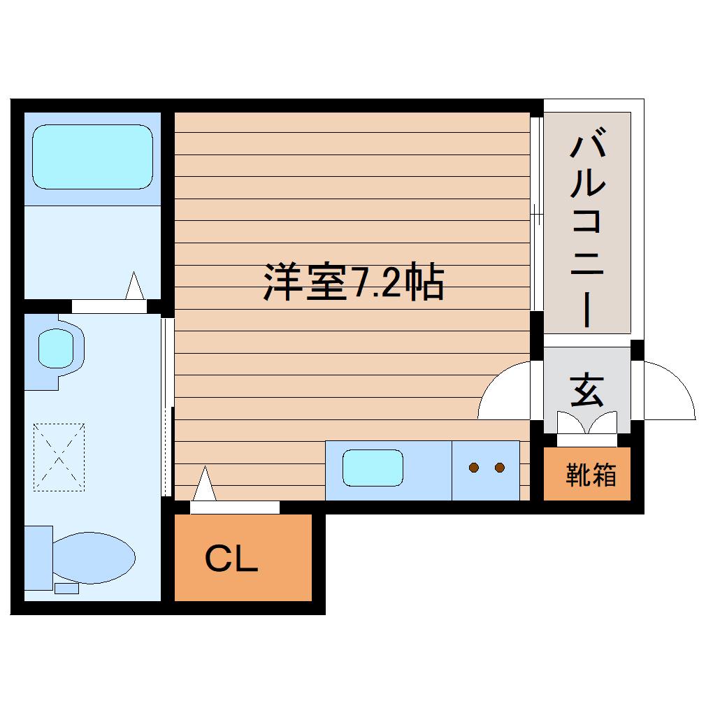 コルニーチェ(ワンルーム/1階)の間取り写真