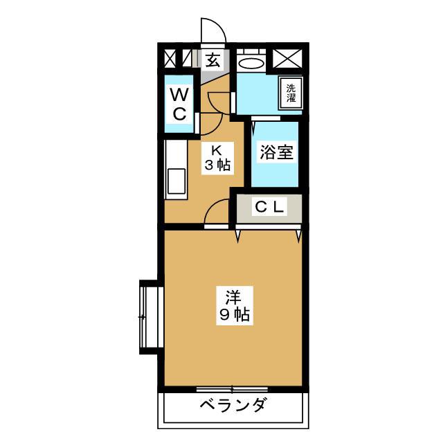 サニーヴィラ(1K/1階)の間取り写真