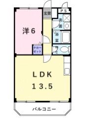 ニューリッチライフ(1LDK/3階)の間取り写真