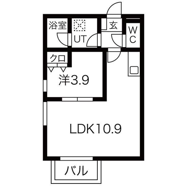 NEO港楽(1LDK/3階)の間取り写真