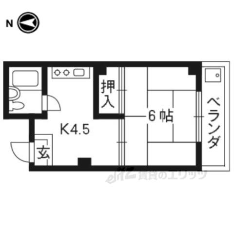 マンション巻野(1K/3階)の間取り写真