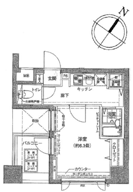 ドルチェ日本橋シティーターミナル(1K/10階)の間取り写真