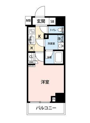 マイナビSTAY浮間舟渡(1K/2階)の間取り写真