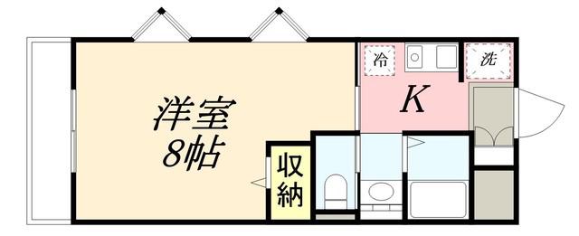 フレッシュタウンスギモト(ワンルーム/3階)の間取り写真