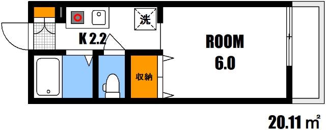セジュール(1K/1階)の間取り写真