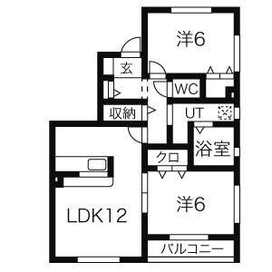 サンリッチA(2LDK/1階)の間取り写真