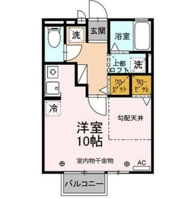 セジュール本町(ワンルーム/2階)の間取り写真