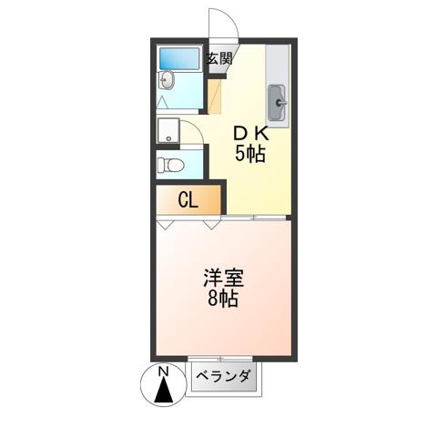 蔵王ステーションアベニュー(1K/2階)の間取り写真