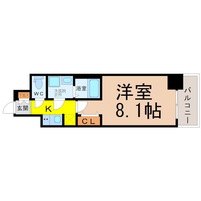 S-RESIDENCE堀田ノース II(1K/3階)の間取り写真