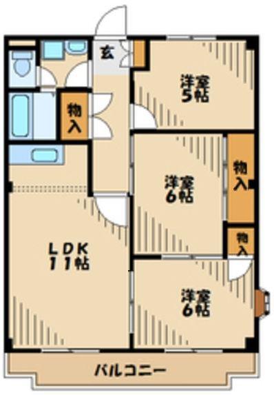 ビクトリアパレス(3LDK/4階)の間取り写真