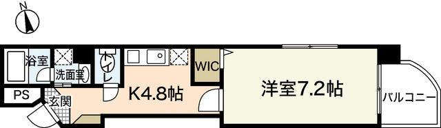 SUNSQUARE堺町(1K/7階)の間取り写真