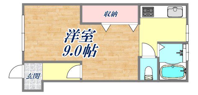 エイチ・ツーオー甲子園(1K/3階)の間取り写真