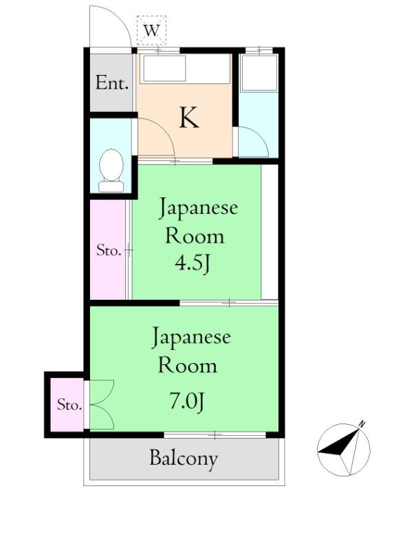 武井荘(2K/2階)の間取り写真