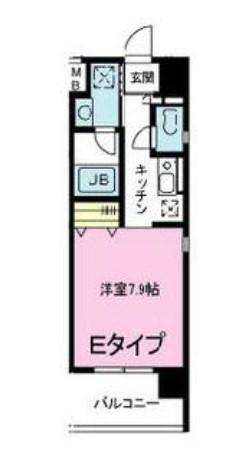 アミティ本川越(1K/6階)の間取り写真