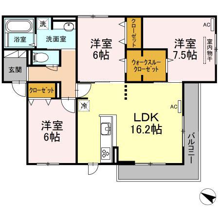 GTR御門(3LDK/2階)の間取り写真