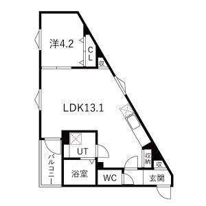 DEVELD中郷II(1LDK/2階)の間取り写真