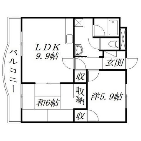 パティオ(2LDK/3階)の間取り写真