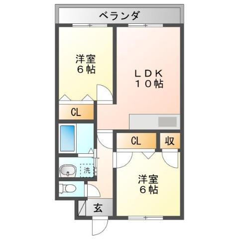 ベラーノ71(2LDK/1階)の間取り写真
