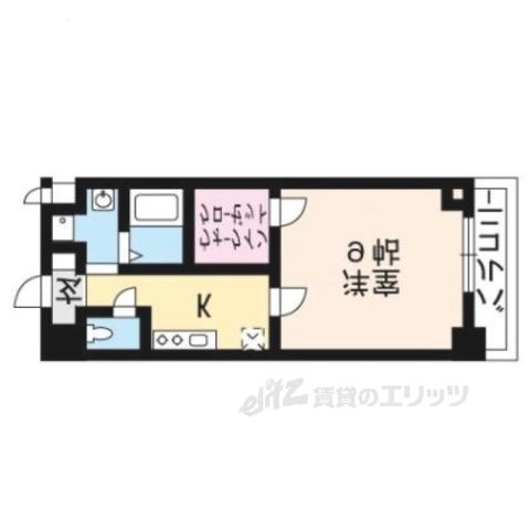 パティーナ太秦天神川(1K/4階)の間取り写真