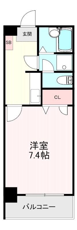 フォーライフ小戸(1K/3階)の間取り写真