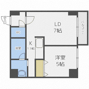 ラ・ヴィスタ行啓通(1LDK/9階)の間取り写真