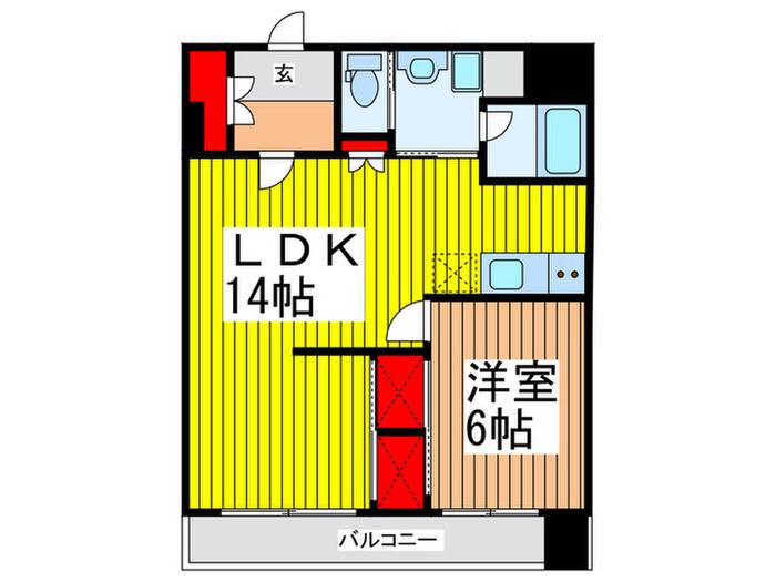 ヴィスタアリーナ(1LDK/2階)の間取り写真